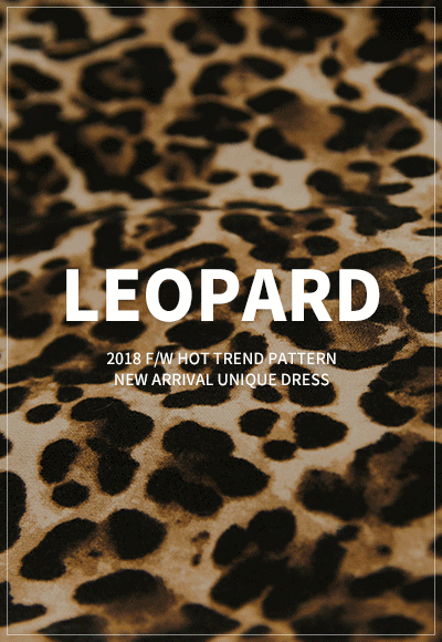 (수입) 레오파드 롱 쉬폰 원피스 - 8811