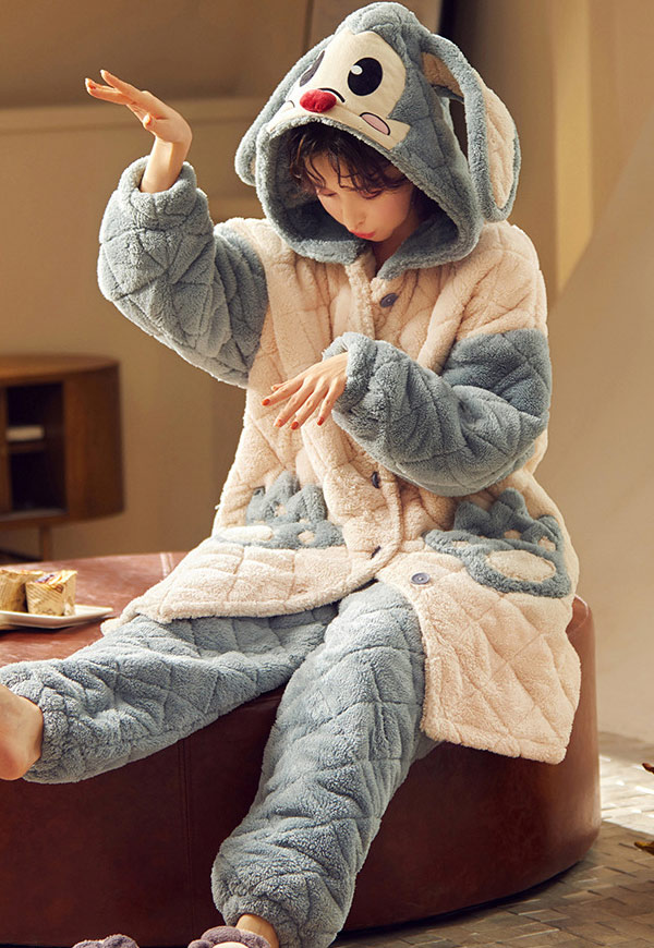 (수입) 토끼귀 곰돌이발바닥 잠옷세트-80970