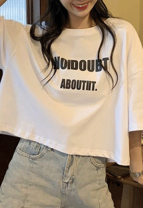 (수입) 레츄 루즈핏 크롭 반팔 티셔츠